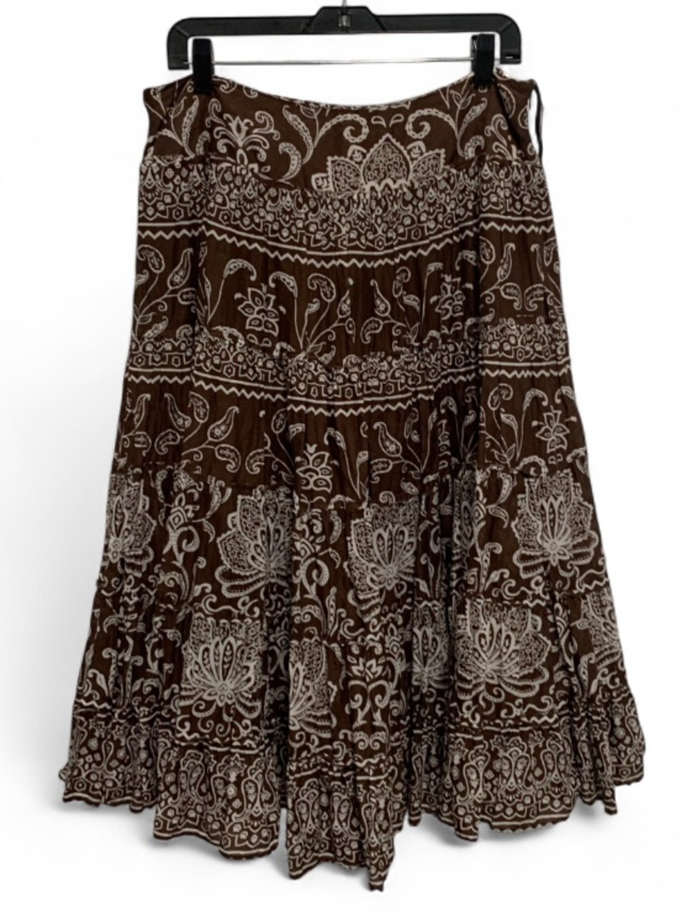 Y2K Jones New York Brown Printed Bohemian Flowy Skirt